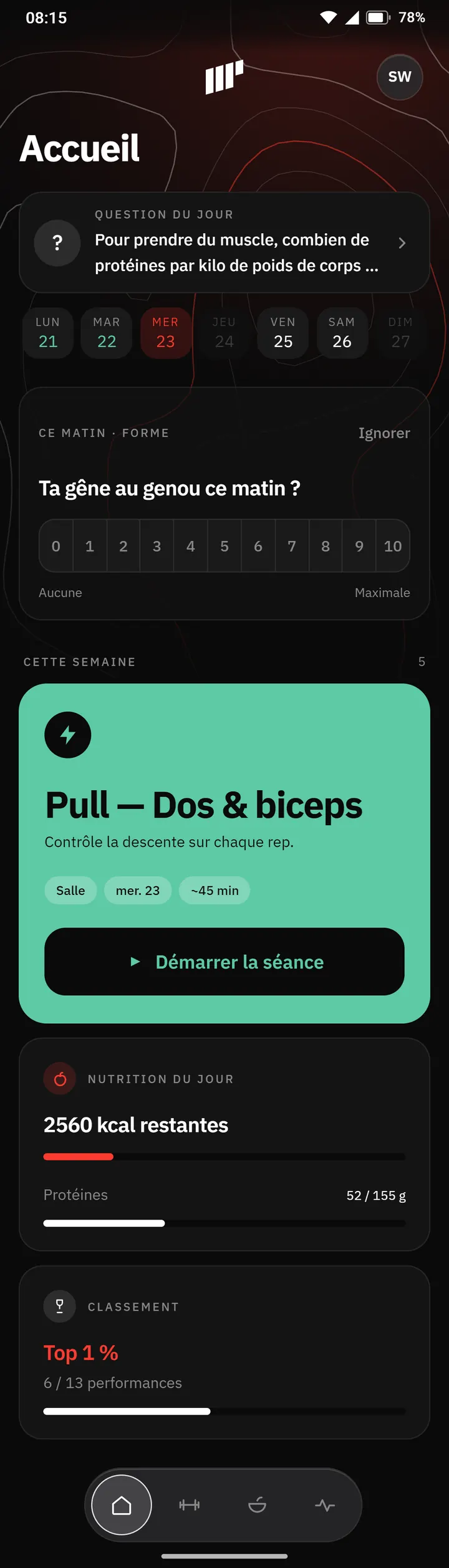 Écran d'accueil de MyProgram 4.3.3, 24 septembre 2026