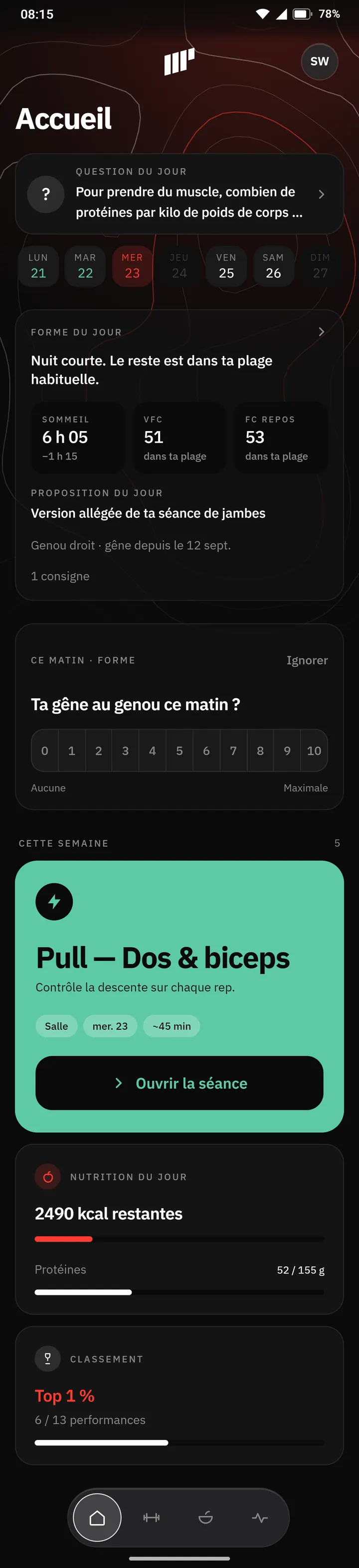 Écran d'accueil de MyProgram 4.3.3, 25 septembre 2026